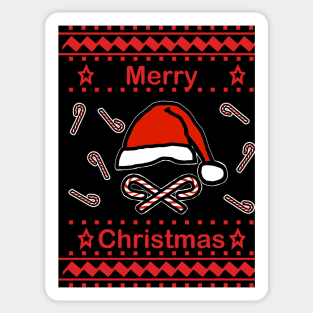 Merry Christmas Candy Canes Sticker